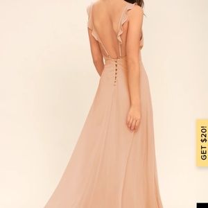 Lulu's meteoric blush maxi dress size extra small
